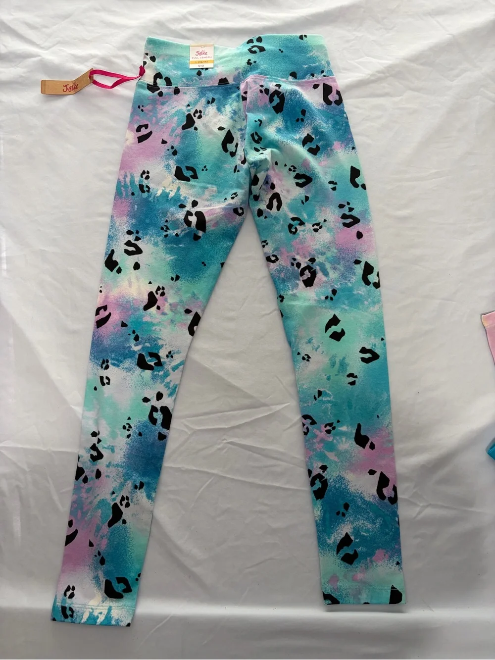 Lot of 2 Justice Girls Tie-Dye Print Leggings in Size L 12/14 New